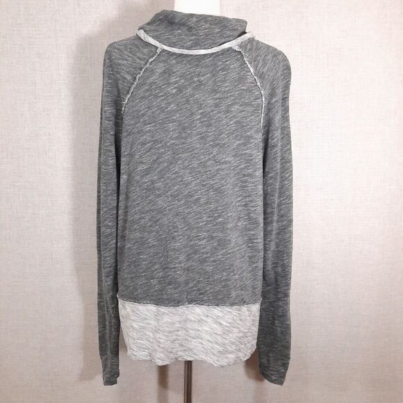 Free People FP Beach Two Body Raglan Tunic Top Sweater Cowl Neck Gray One Size - Picture 9 of 15